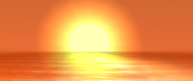 The sun setting over the ocean