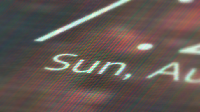 Close-up of the word Sunday.